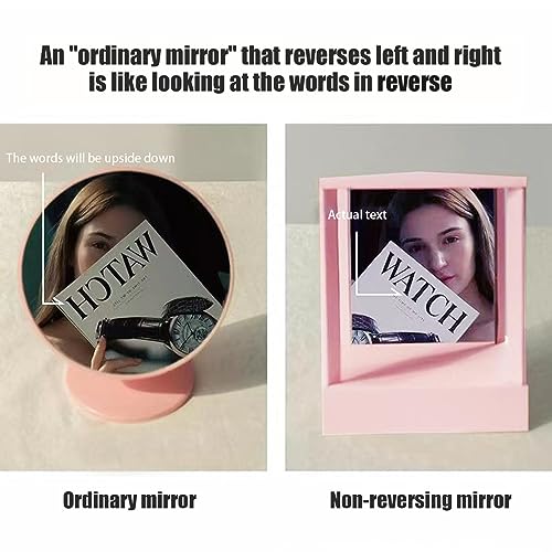 Makeup Mirror 7.28x6.89x8.66 inch Triangular Fixed Non-reversing Mirror Desktop Standing Inverted Mirror Cosmetic Mirror for Inverted Mirror Pers