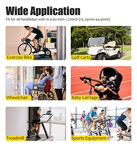 Charchendo Tablet Holder for Spin Bike, Universal Handlebar Phone Mount with Gooseneck for Stationary Exercise Bike, Elliptical, Compatible with