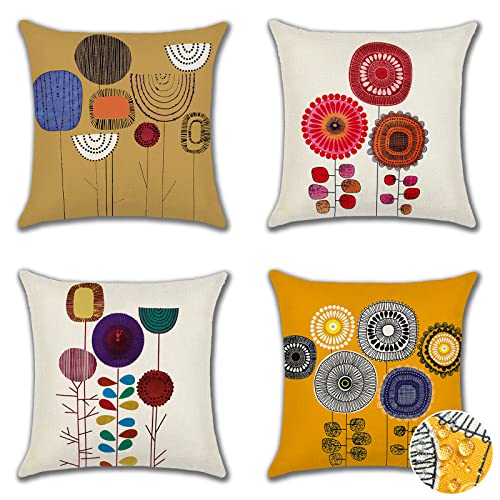 Ohok Outdoor Waterproof Cushion Covers 45x45 cm Pack of 4 Decorative Throw Cushion Covers Cushion Case for Sofa Couch Bed Living Room Indoor Outd