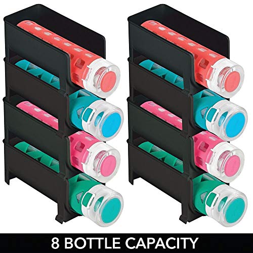 mDesign Set of 8 Modern Bottle Holders – Stackable Water Bottle Holder for Various Drink Bottles – Stylish Kitchen Accessories Set for the Kitche