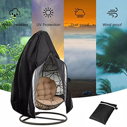 Timisea Egg Chair Cover Double Patio Hanging Egg Chair Cover Swinging Egg Chair Cover Polyester Taffeta Waterproof Heavy Duty Garden Rattan Wicke