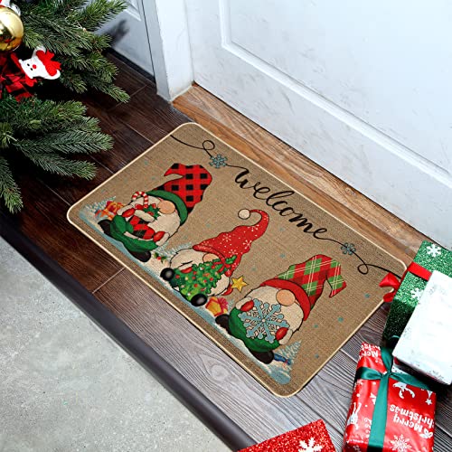 Shihanee 3 Pieces Halloween Welcome Gnome Doormat Thanksgiving Fall Greeting Doormat Autumn Doormat Rugs Christmas Gnome Door Mat Xmas Outdoor Do