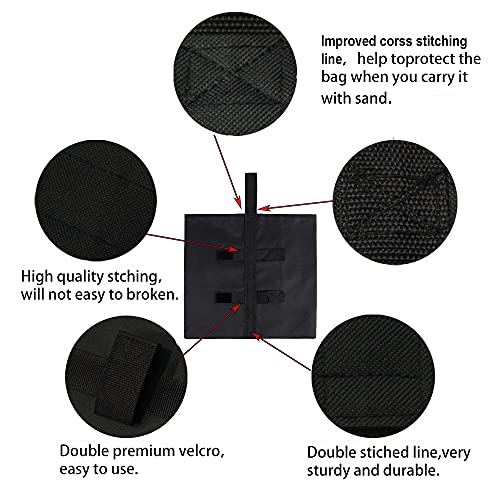 Dongawin gazebo Weights Bag Leg Weights for Pop up Canopy Tent, Patio Umbrella, Outdoor Furniture. (4small, Black)