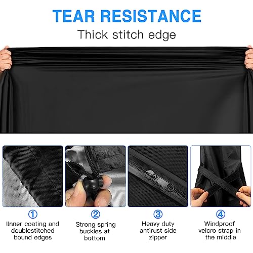 Parasol Cover, 210D Garden Umbrella Covers with Waterproof Zipper and Adjustable Drawstring, Parasol Protector for 7ft to 10ft Outdoor Umbrella,