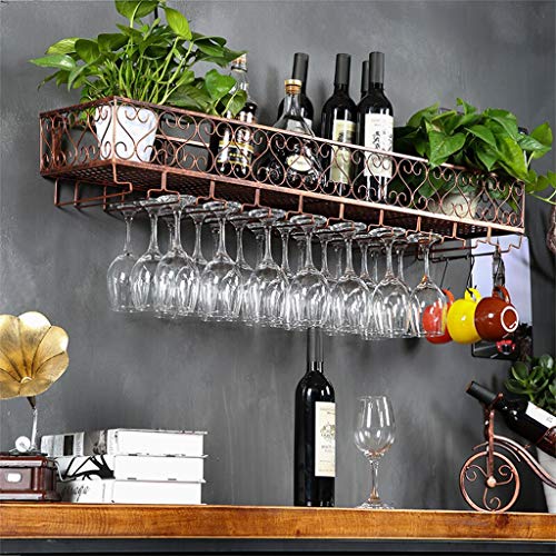 European Hanging Red Fashion Creative Wine Glass Rack Upside Down Wine Rack Bar Wrought Iron Goblet Rack Creative Wine Cabinet Decoration Hanger