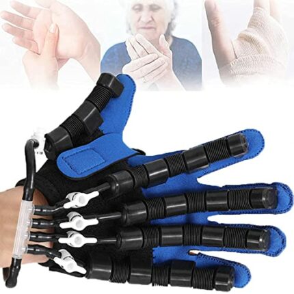 WANGZI Robot Glove Hand Training Rehabilitation Long-Term Relief Finger Cramps with Single Finger Training and Mirror Mode,Left-M