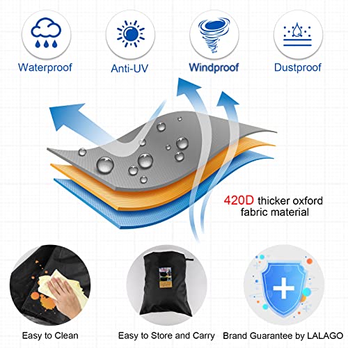 LALAGO Oval Sun Island Cover, Thick Protective Cover, Sun Island Semi-Round Oxford Fabric, Adjustable Garden Island Cover, Waterproof Garden Loun