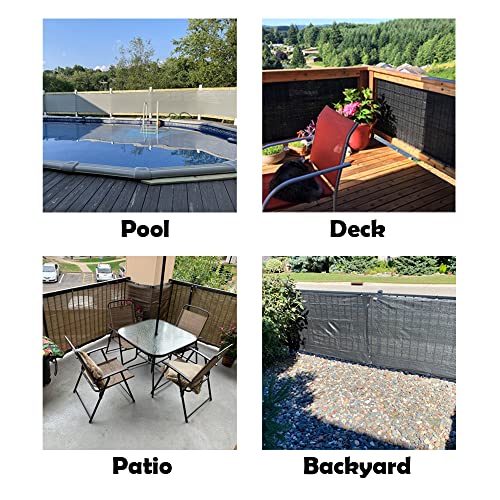 POYEE 0.9 x 6 m Black Balcony Privacy Screen Fence Cover UV Protection Weather Resistant Waterproof Shade Cloth for Outdoor Patio Apartment Backy