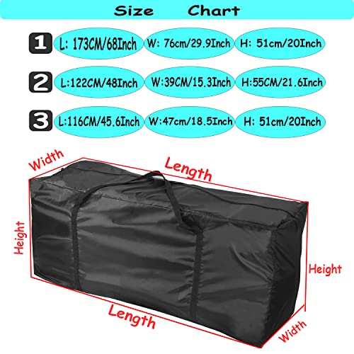 OUTLS Garden Furniture Cushion Storage Bag Large 173x76x51cm Oxford Fabric Waterproof Outdoor Cushion Covers With Handles Christmas Tree Bag Blac