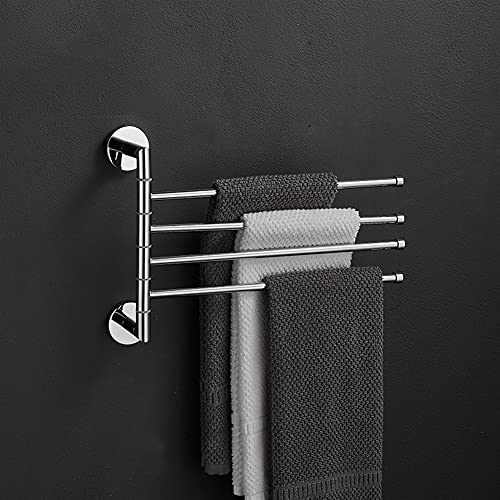 HIGOH Towel Racks, Towel Rail for Bathroom,Copper Hand Towel Holder,Swivel Towel Bar,Bathroom Folding Shelf Multi-Function Rotating Towel Holder