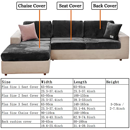 jianyana Universal Velvet Stretch Cushion Cover, Non-Slip Stretch Sofa Cushion Cover, Sectional Couch Cover, Elastic Furniture Protector Cover (d