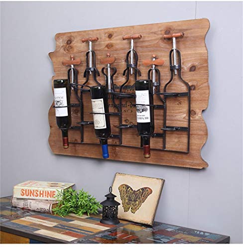 EYLINK Wine Racks,Wine Rack Wall Bracket Metal 6 Bottles | Loft Wall Shelf Rack Wall Rack | Wine Bottle Rack | Cube Wine Cabinet Retro Industrial