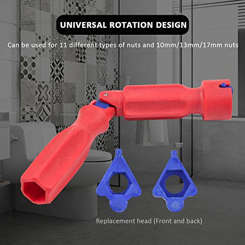 Lam-lord Toilet Seat Fitting Tool, Universal Toilet Seat Removal Installation Repair Wrench Maintenance Artifact Hand Tool(Red)