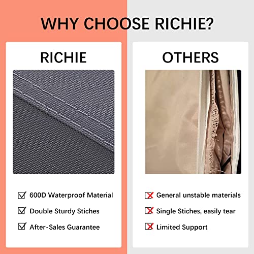 RICHIE Garden Parasol Cover Patio Umbrella Covers for Parasol Fits 2 to 3m Diameter Parasols 153x30x30cm Waterproof Tear Resistant 600D Oxford PV