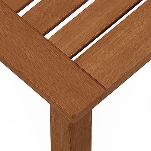 Furinno Outdoor Patio End, Side Tables, Wood, Natural, 45 (W) x 43.9 (H) x 44.45 (D) cm