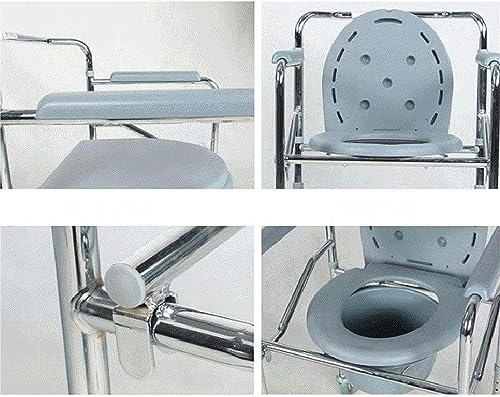 CNAOHGHN The Elderly Toilet Chair without Footrest, Bathroom Chair with Wheels for Elderly Disabled Bathroom
