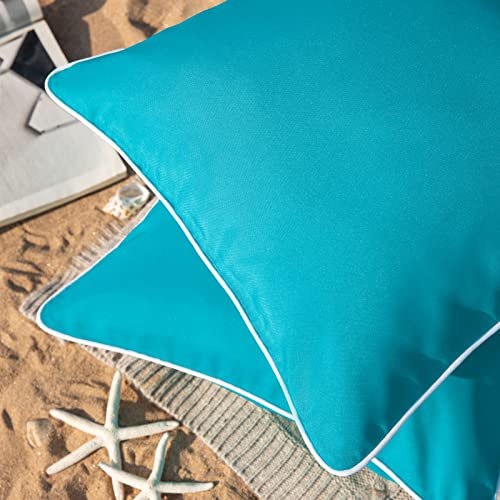 Phantoscope Pack of 2 Outdoor Waterproof Throw Pillow Covers Decorative Square Outdoor Pillows Cushion Case Patio Pillows for Couch Tent Sunbrell