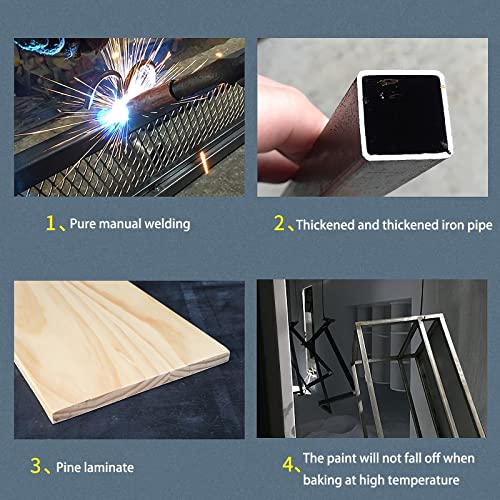 EYLINK Hanging Wine Rack with Glass Holder and Shelf, Industrial Vintage Bar Floating Shelf with Guardrail, Ceiling Mounted Hanging Wine Bottle H