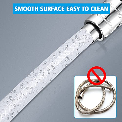 PVC Smooth Shower Hose 3m, JatilEr Universal Replacement Shower Hose Pipe Extra Long Shower Tube with 2 washers, Non-Toxic Flexible, Kink and Lea