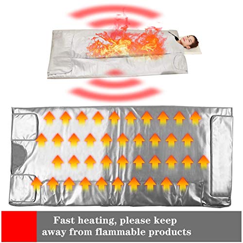 HUANGXING - Beauty Weight Loss Blanket, Sweat Steaming Body Shaper Blanket 3 Zones Digital Far Infrared (FIR) Heat Sauna Slimming Blanket Detox T