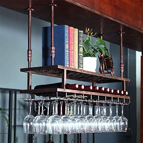 PIBM Retro European Wrought Iron Wine Rack Bar Double Wall Hanging Wine Cabinet Wine Wine Display Rack Rack Fashion Creative Wine Glass Rack J111
