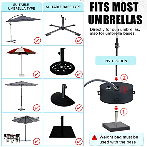 RELEDESA 1000D Round Umbrella Base Weight Bag, Up to 50 lbs Water, Parasol Base Weights Bag with 2 Handles, Suitable for 3.15" Diameter of Outdoo