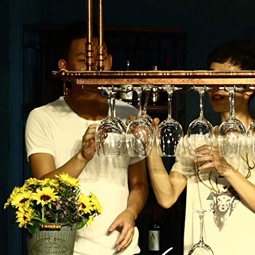 EYLINK Wine Racks,Wine Lovers/Wall Mount Wine Rack Hanging Wine Holder Wall Mounted Wine Bottle Rack Water Pipe Style Iron Hanging Wine Glass Rac