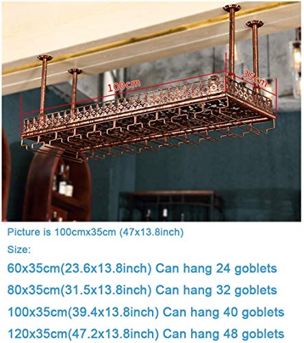 EYLINK Wine Racks,Simple Style Iron Hanging Wine Glass Rack Hanging Wine Bottle Holder Bar Creative Wine Rack Ceiling Decoration Shelf for Bars,R