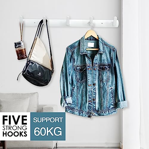 CyanCloud Coat Hooks,Coat Hooks Wall Mounted,Heavy-Duty Over Door Hanger,White Door Hooks Aluminum Coat Hook Wall Hooks for Hanging Bags Towel Ke