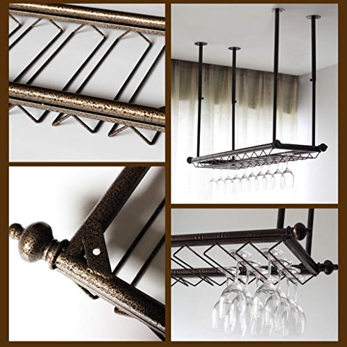 Fashion Creative Hanging Fashion Creative Wine Glass Racks, Adjustable Height Ceiling Mounted Wine Holder, Metal Vintage Fashion Creative Wine Gl