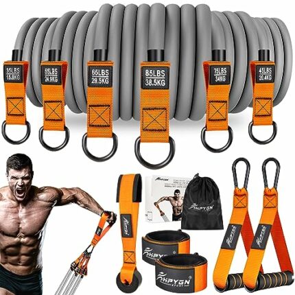 Heavy Resistance Bands 300lbs, Weight Bands for Exercise with Handles, Door Anchor, Carry Bag, Workout Bands for Men, Physical Therapy, Muscle Tr
