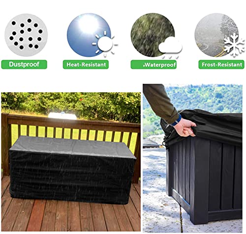 Outdoor Deck Box Cover with Zipper UCARE Waterproof Garden Storage Box Cover 420D Oxford Patio Furniture Cover Storage Container Anti-UV Protecti