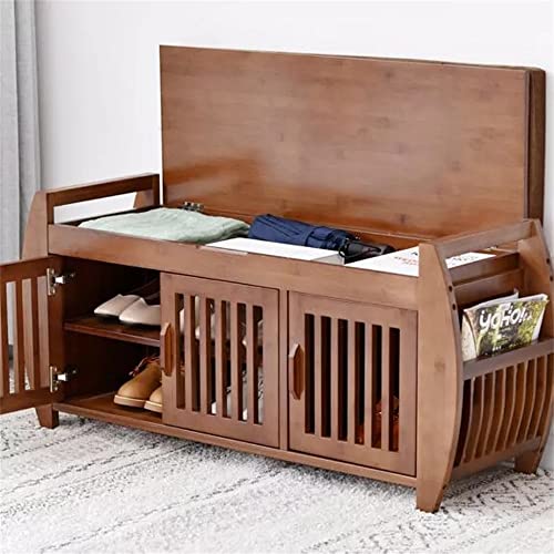 LUKEO Shoe Rack Cabinet Entryway Organizer Storage Household Shelf with Seat Cushion Furniture Hallway Shoe Stand