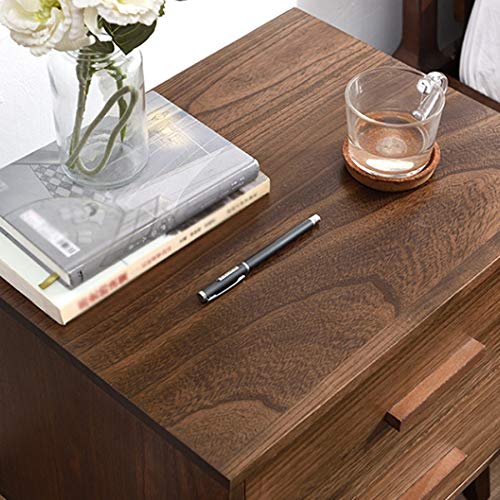 N/A Solid Wood Nordic Bedside Table Walnut Color Bedside Table, Simple Bedroom Storage Cabinet Bedside Table
