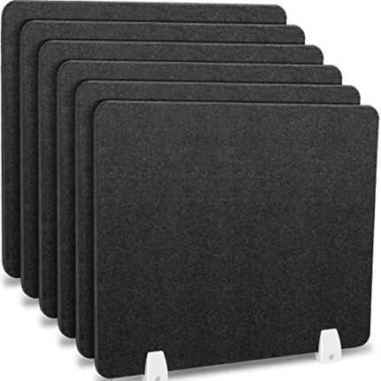 6 Packs Acoustic Freestanding Desk Divider Desktop Privacy Panel 20 x 24 Inch for Student Desks Office Partitions Desk Separator Panel Noise Dist