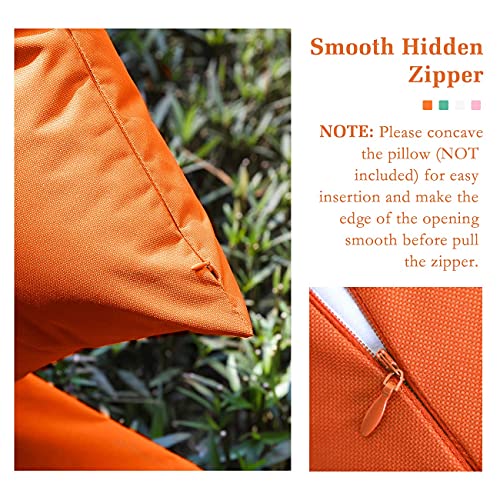 Lewondr Waterproof Outdoor Throw Pillow Cover, 2 Pack Solid PU Coating Throw Pillow Case UV Protection Garden Cushion Cover for Patio Sofa Couch