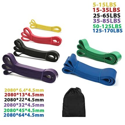 SKREOJF Resistance Band Gym Rubber Workout Elastic Band Workout Exercise Cycle Strength Fitness Equipment Training Extender Unisex