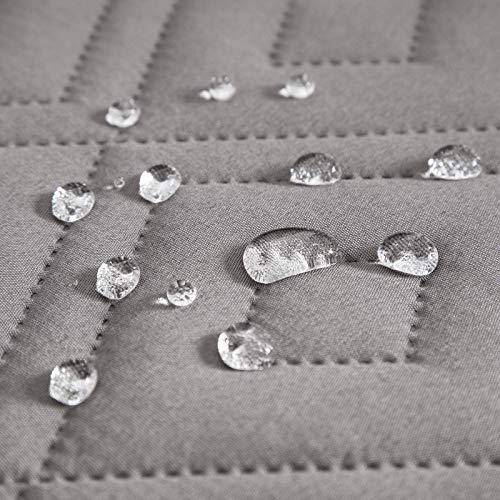 Oxford Homeware Sofa Slipcovers 3 Seater Embossed Water Proof with Adjustable Elastic Straps Quilted Reversible Sofa Covers for Pets & Kids (Ligh