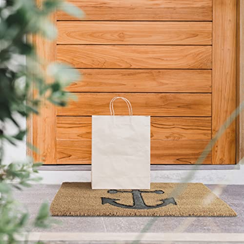 Relaxdays Nautical Anchor Doormat Coir, 40 x 60 cm, Door Mat Inside & Outside, Non-Slip, Rectangular, Coir/Black