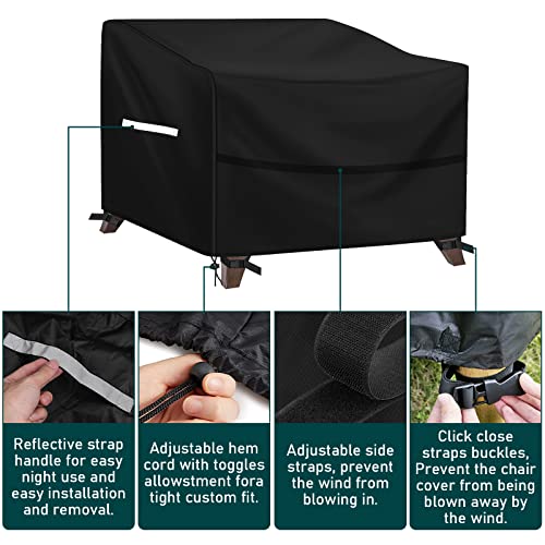 Garden Chair Covers 1PC, Outdoor Seat Covers Waterproof 210D Outdoor Patio Chair Covers Oxford Fabric Garden Furniture Covers for Lawn Sofa Chair