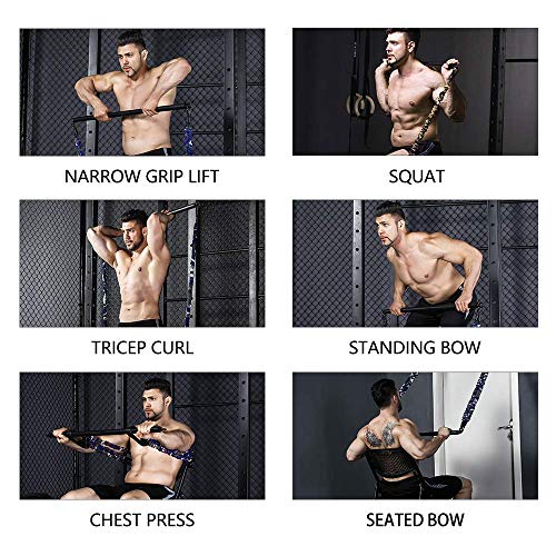 INNSTAR Portable Resistance Bands Bar, Workout bar for Powerlifting Strength Training Cardio Exercise and Home Gym