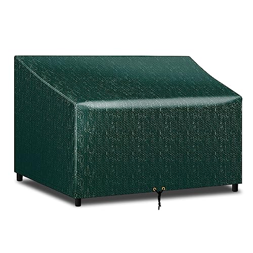 PATIO PLUS 2 Seater Garden Bench Cover for Garden Bench Waterproof Green 134x66x63/89cm