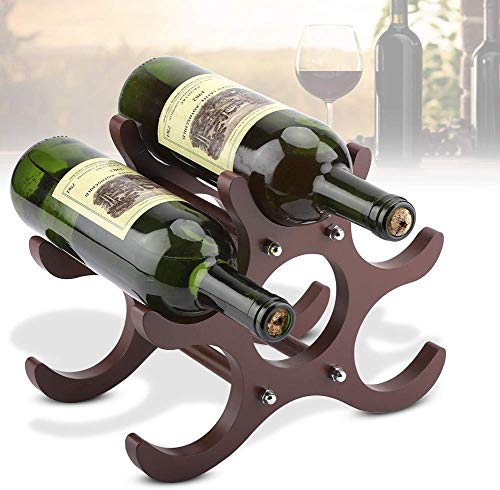 DLOETT Wooden Wine Rack- Stores Bottles of Wine - Sleek and Chic Looking - Minimal Assembly Required (Brown)