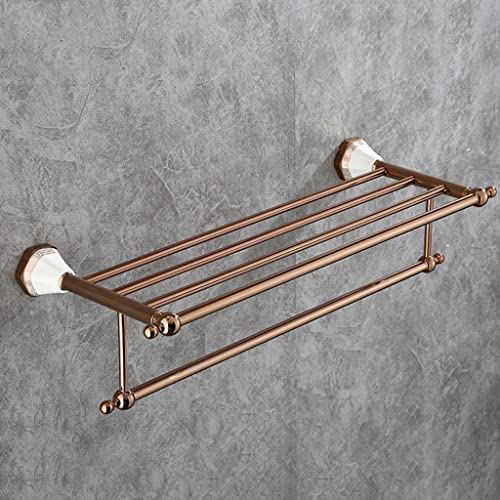 HIGOH Towel Racks,Bathroom Towel Rack Wall Mounted Towel Holder,Bath Towel Rack,Zinc Alloy Double Shelf,Polished Wall Mount Towel Shelf