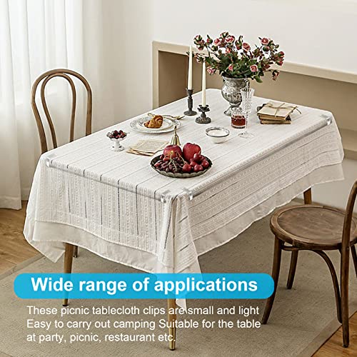NITAIUN 15 Piece Clear Plastic Table Cloth Clips Adjustable Plastic Cover Clamps Clips Clear Tablecloth Clips Table Cover Skirt Holders for Thick