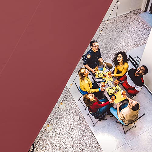 Relaxdays Sun Shade Sail 2.5 x 3.5 m, Water-Repellent, UV-Resistant, Includes Guy Ropes, Patio, Balcony, Rectangular, Bordeaux