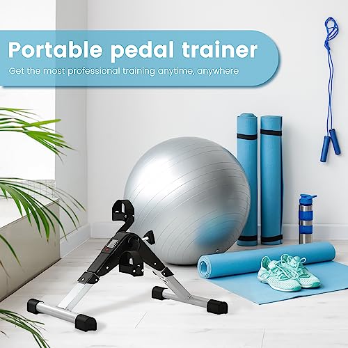 Simuse Under Desk Mini Elliptical Portable Desk Cycle Compact Under Desk Cardio Machine Portable Under Desk Exercise Machine for Home & Office