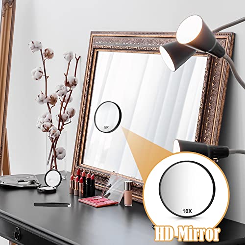 wlertcop Magnifying Mirror 10x Travel Magnifying Mirror Compact Mirror with Tweezer Cosmetic Mirror Magnified Makeup Mirror tweezer magnifying mi