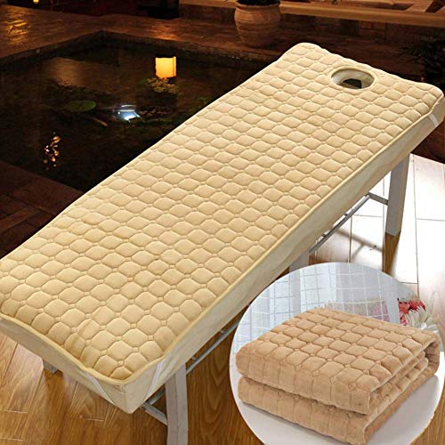 JY&WIN Quilted Mattress Topper,Soft Touch Cotton Mattress Pad For Beauty Salon Massage Tattoo Hotels Daily Life Use Non Slip-light Tan 60x180x3cm