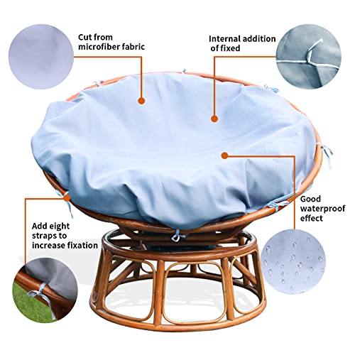 Papasan Cushion Covers Only, Outdoor Cushion Waterproof Slipcover for Papasan Chair Cushion, Easy to Clean Internally Fixed Removable Zippered Pa